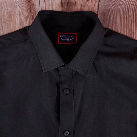 Rare UNTUCKit Mens Large Providence Friars Black Slim Fit LS Button Up Shirt - Picture 5 of 14